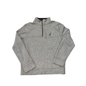 Nautica Gray Quarter Zip Pullover Sweatshirt Men's Small